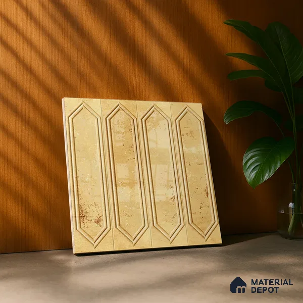 Highlighter Wall Tile TL 07181 Picket Cosmo Amber 1 ft x 1 ft Glossy Finish Ceramic Tile - 10 mm | Suitable For Kitchen & Bathroom