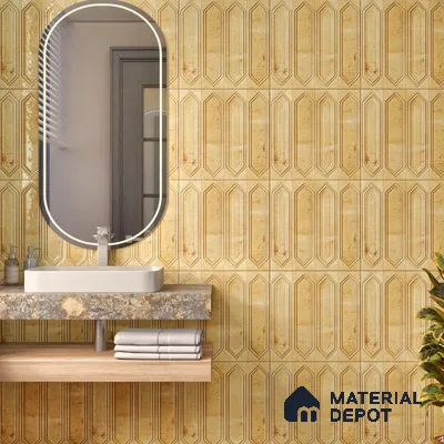 Highlighter Wall Tile TL 07181 Picket Cosmo Amber 1 ft x 1 ft Glossy Finish Ceramic Tile - 10 mm | Suitable For Kitchen & Bathroom