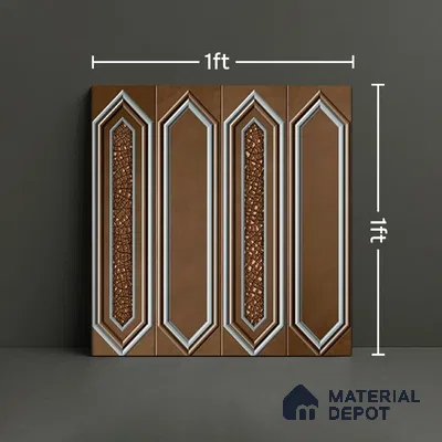 Highlighter Wall Tile TL 07181 E Picket Cosmo Pecan 1 ft x 1 ft Glossy Finish Ceramic Tile - 10 mm | Suitable For Kitchen & Bathroom