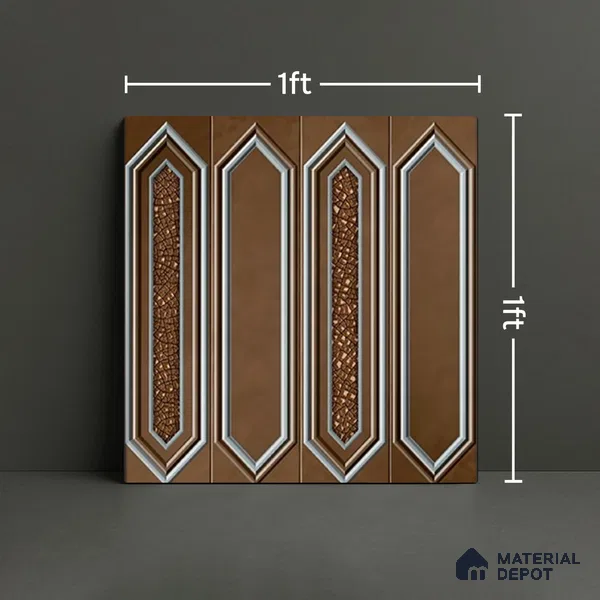 Highlighter Wall Tile TL 07181 E Picket Cosmo Pecan 1 ft x 1 ft Glossy Finish Ceramic Tile - 10 mm | Suitable For Kitchen & Bathroom
