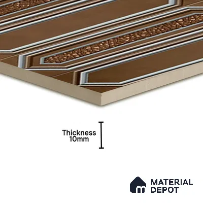 Highlighter Wall Tile TL 07181 E Picket Cosmo Pecan 1 ft x 1 ft Glossy Finish Ceramic Tile - 10 mm | Suitable For Kitchen & Bathroom