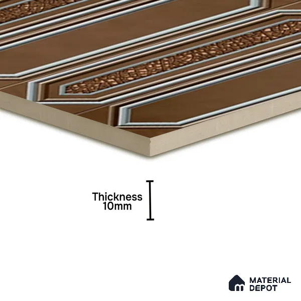 Highlighter Wall Tile TL 07181 E Picket Cosmo Pecan 1 ft x 1 ft Glossy Finish Ceramic Tile - 10 mm | Suitable For Kitchen & Bathroom