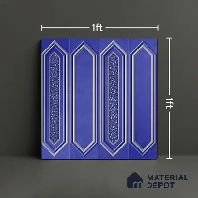 Highlighter Wall Tile TL 07181 F Picket Cosmo Sapphire 1 ft x 1 ft Glossy Finish Ceramic Tile - 10 mm | Suitable For Kitchen & Bathroom