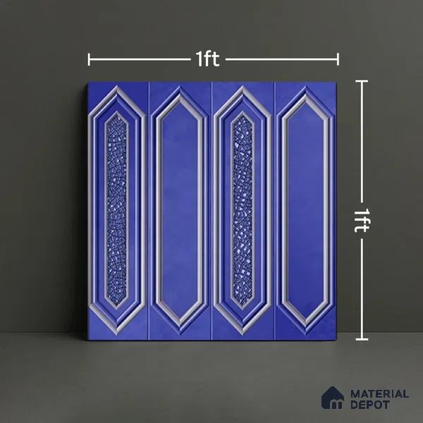 Highlighter Wall Tile TL 07181 F Picket Cosmo Sapphire 1 ft x 1 ft Glossy Finish Ceramic Tile - 10 mm | Suitable For Kitchen & Bathroom