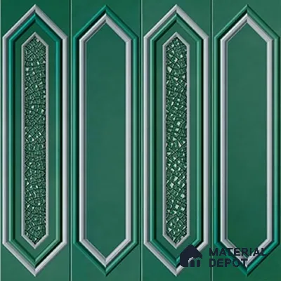 TL 07181 G Picket Cosmo Teal 1 ft x 1 ft Glossy Finish Ceramic Tile - 10 mm