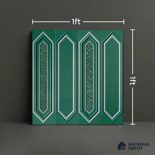 TL 07181 G Picket Cosmo Teal 1 ft x 1 ft Glossy Finish Ceramic Tile - 10 mm