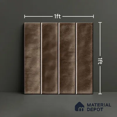 Faux Subway Wall Tile TL 07184 Tikal Cosmo Brunette 1 ft x 1 ft Glossy Finish Ceramic Tile - 10 mm | Suitable For Kitchen & Bathroom