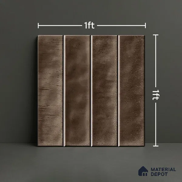 Faux Subway Wall Tile TL 07184 Tikal Cosmo Brunette 1 ft x 1 ft Glossy Finish Ceramic Tile - 10 mm | Suitable For Kitchen & Bathroom
