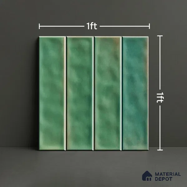 Faux Subway Wall Tile TL 07184 B Tikal Cosmo Fern 1 ft x 1 ft Glossy Finish Ceramic Tile - 10 mm | Suitable For Kitchen & Bathroom