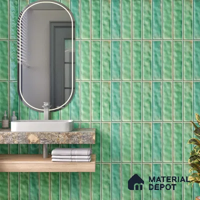 Faux Subway Wall Tile TL 07184 B Tikal Cosmo Fern 1 ft x 1 ft Glossy Finish Ceramic Tile - 10 mm | Suitable For Kitchen & Bathroom