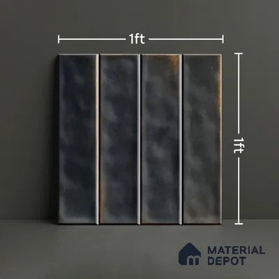 Faux Subway Wall Tile TL 07184 C Tikal Cosmo Kohl 1 ft x 1 ft Glossy Finish Ceramic Tile - 10 mm | Suitable For Kitchen & Bathroom