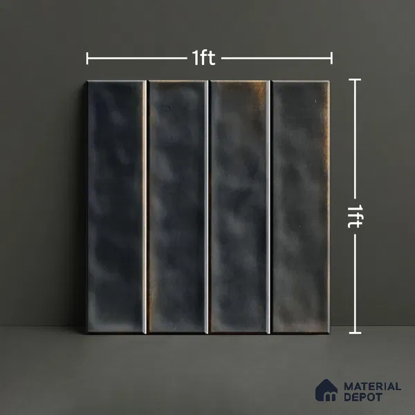 Faux Subway Wall Tile TL 07184 C Tikal Cosmo Kohl 1 ft x 1 ft Glossy Finish Ceramic Tile - 10 mm | Suitable For Kitchen & Bathroom