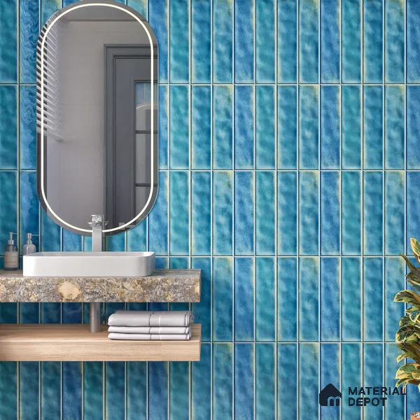 Faux Subway Wall Tile TL 07184 E Tikal Cosmo Ocre 1 ft x 1 ft Glossy Finish Ceramic Tile - 10 mm | Suitable For Kitchen & Bathroom