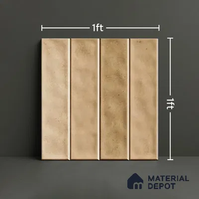Faux Subway Wall Tile TL 07184 H Tikal Cosmo Sepia 1 ft x 1 ft Glossy Finish Ceramic Tile - 10 mm | Suitable For Kitchen & Bathroom