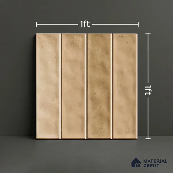 Faux Subway Wall Tile TL 07184 H Tikal Cosmo Sepia 1 ft x 1 ft Glossy Finish Ceramic Tile - 10 mm | Suitable For Kitchen & Bathroom