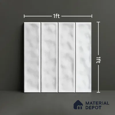 Faux Subway Wall Tile TL 07184 I Tikal Cosmo Snow 1 ft x 1 ft Glossy Finish Ceramic Tile - 10 mm | Suitable For Kitchen & Bathroom