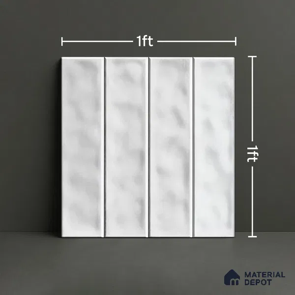 Faux Subway Wall Tile TL 07184 I Tikal Cosmo Snow 1 ft x 1 ft Glossy Finish Ceramic Tile - 10 mm | Suitable For Kitchen & Bathroom