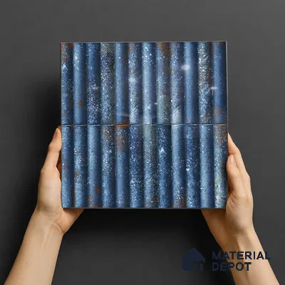 TL 07174 Bumpy Cosmo Avio 1 ft x 1 ft Glossy Finish Ceramic Tile - 10 mm | Please Expect a Slight Variation of Pattern