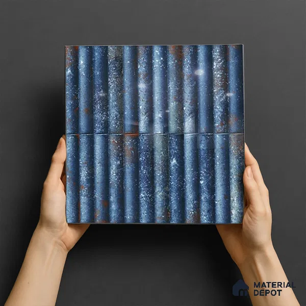 TL 07174 Bumpy Cosmo Avio 1 ft x 1 ft Glossy Finish Ceramic Tile - 10 mm | Please Expect a Slight Variation of Pattern