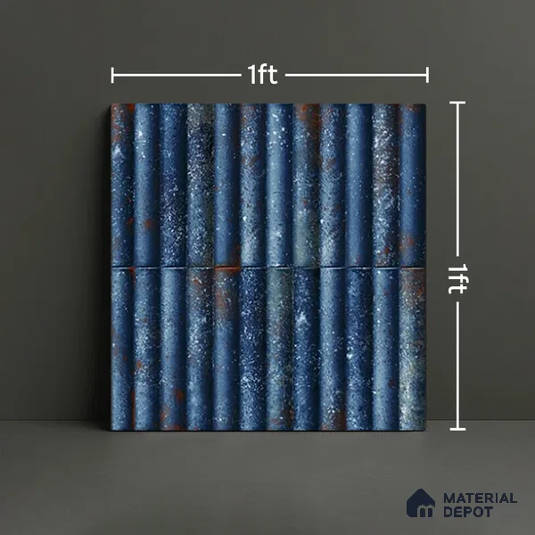 TL 07174 Bumpy Cosmo Avio 1 ft x 1 ft Glossy Finish Ceramic Tile - 10 mm | Please Expect a Slight Variation of Pattern