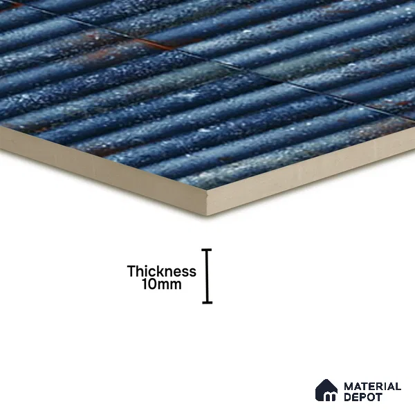 TL 07174 Bumpy Cosmo Avio 1 ft x 1 ft Glossy Finish Ceramic Tile - 10 mm | Please Expect a Slight Variation of Pattern