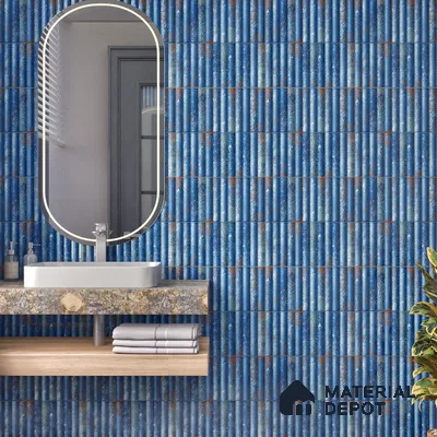 TL 07174 Bumpy Cosmo Avio 1 ft x 1 ft Glossy Finish Ceramic Tile - 10 mm | Please Expect a Slight Variation of Pattern