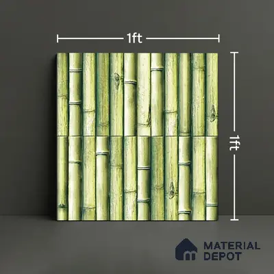 TL 07174 B Bumpy Cosmo Bamboo Teal 1 ft x 1 ft Glossy Finish Ceramic Tile - 10 mm | Please Expect a Slight Variation of Pattern