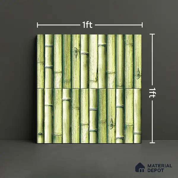 TL 07174 B Bumpy Cosmo Bamboo Teal 1 ft x 1 ft Glossy Finish Ceramic Tile - 10 mm | Please Expect a Slight Variation of Pattern