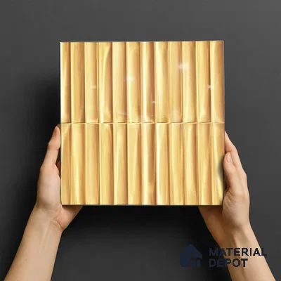 TL 07174 C Bumpy Cosmo Carmel 1 ft x 1 ft Glossy Finish Ceramic Tile - 10 mm | Please Expect a Slight Variation of Pattern