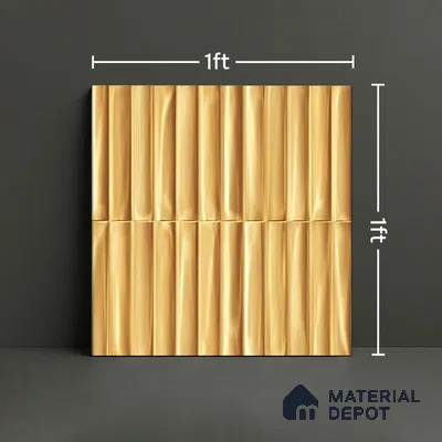 TL 07174 C Bumpy Cosmo Carmel 1 ft x 1 ft Glossy Finish Ceramic Tile - 10 mm | Please Expect a Slight Variation of Pattern
