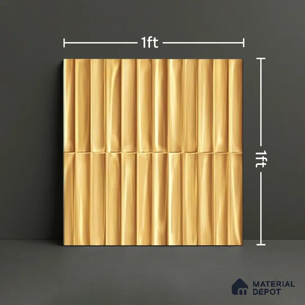 TL 07174 C Bumpy Cosmo Carmel 1 ft x 1 ft Glossy Finish Ceramic Tile - 10 mm | Please Expect a Slight Variation of Pattern