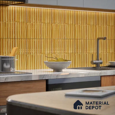 TL 07174 C Bumpy Cosmo Carmel 1 ft x 1 ft Glossy Finish Ceramic Tile - 10 mm | Please Expect a Slight Variation of Pattern
