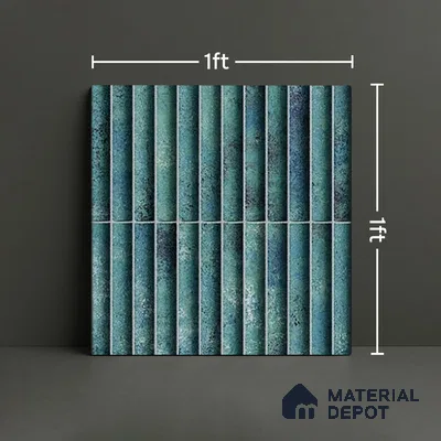 TL 07174 D Bumpy Cosmo Forest 1 ft x 1 ft Glossy Finish Ceramic Tile - 10 mm | Please Expect a Slight Variation of Pattern