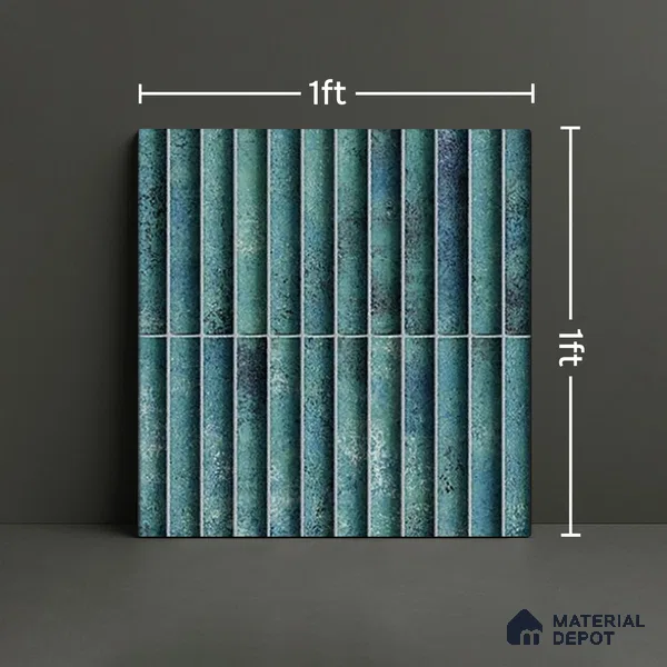TL 07174 D Bumpy Cosmo Forest 1 ft x 1 ft Glossy Finish Ceramic Tile - 10 mm | Please Expect a Slight Variation of Pattern