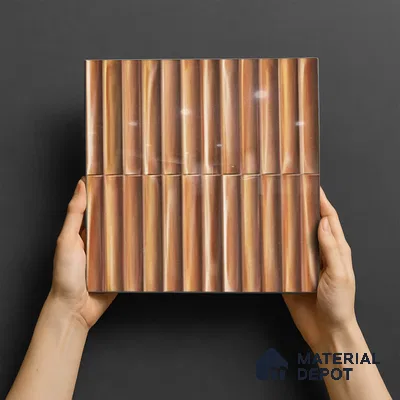 TL 07174 E Bumpy Cosmo Garnet 1 ft x 1 ft Glossy Finish Ceramic Tile - 10 mm | Please Expect a Slight Variation of Pattern