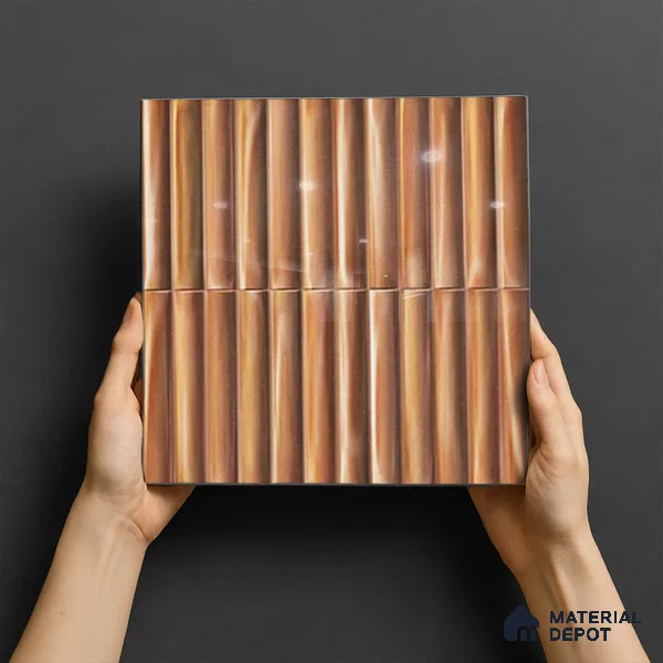 TL 07174 E Bumpy Cosmo Garnet 1 ft x 1 ft Glossy Finish Ceramic Tile - 10 mm | Please Expect a Slight Variation of Pattern