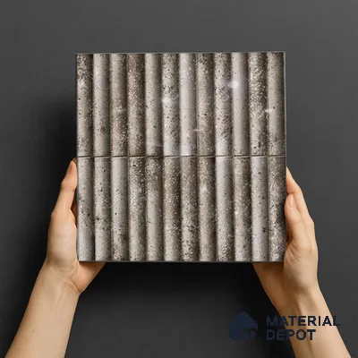 TL 07174 F Bumpy Cosmo Gris 1 ft x 1 ft Glossy Finish Ceramic Tile - 10 mm | Please Expect a Slight Variation of Pattern