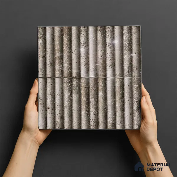 TL 07174 F Bumpy Cosmo Gris 1 ft x 1 ft Glossy Finish Ceramic Tile - 10 mm | Please Expect a Slight Variation of Pattern