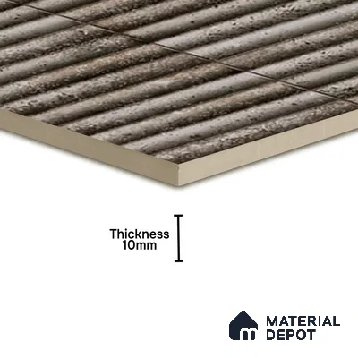 TL 07174 F Bumpy Cosmo Gris 1 ft x 1 ft Glossy Finish Ceramic Tile - 10 mm | Please Expect a Slight Variation of Pattern