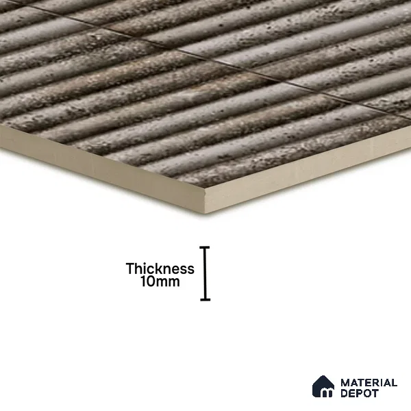 TL 07174 F Bumpy Cosmo Gris 1 ft x 1 ft Glossy Finish Ceramic Tile - 10 mm | Please Expect a Slight Variation of Pattern