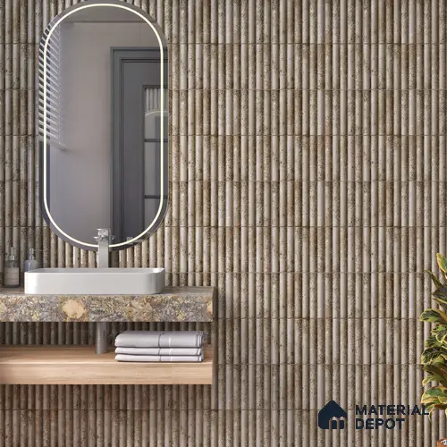 TL 07174 F Bumpy Cosmo Gris 1 ft x 1 ft Glossy Finish Ceramic Tile - 10 mm | Please Expect a Slight Variation of Pattern