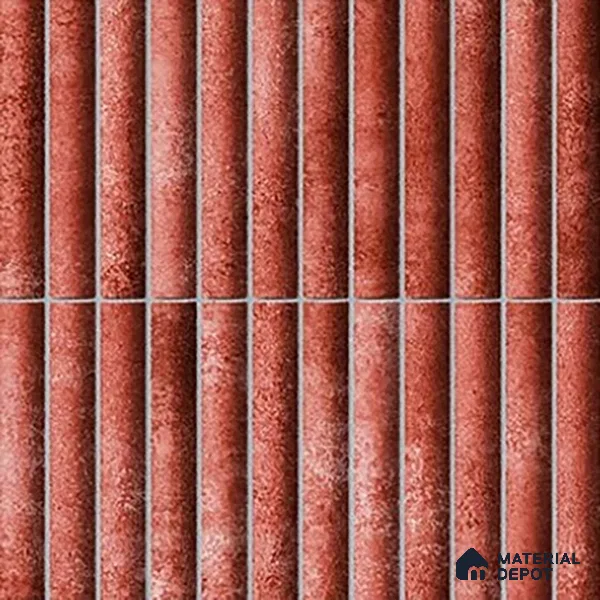TL 07174 G Bumpy Cosmo Merlot 1 ft x 1 ft Glossy Finish Ceramic Tile - 10 mm | Please Expect a Slight Variation of Pattern