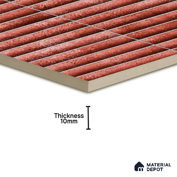 TL 07174 G Bumpy Cosmo Merlot 1 ft x 1 ft Glossy Finish Ceramic Tile - 10 mm | Please Expect a Slight Variation of Pattern