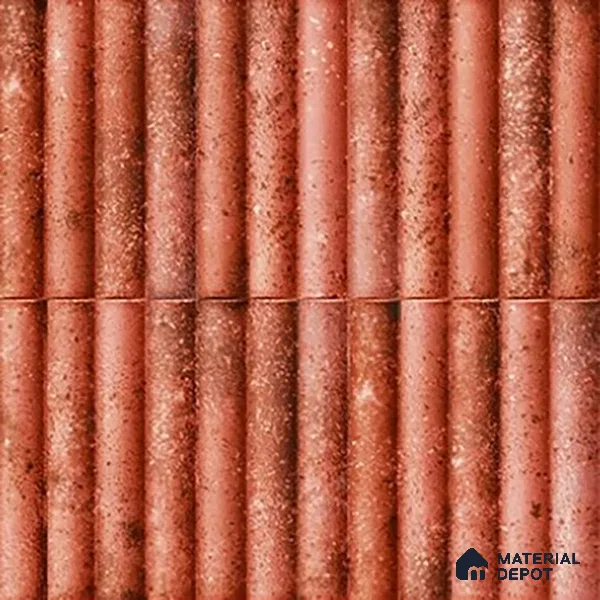 TL 07174 H Bumpy Cosmo Red 1 ft x 1 ft Glossy Finish Ceramic Tile - 10 mm | Please Expect a Slight Variation of Pattern