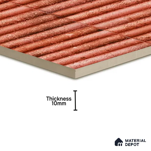 TL 07174 H Bumpy Cosmo Red 1 ft x 1 ft Glossy Finish Ceramic Tile - 10 mm | Please Expect a Slight Variation of Pattern