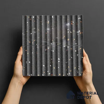 TL 07174 I Bumpy Cosmo Sable 1 ft x 1 ft Glossy Finish Ceramic Tile - 10 mm | Please Expect a Slight Variation of Pattern