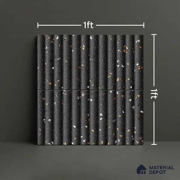TL 07174 I Bumpy Cosmo Sable 1 ft x 1 ft Glossy Finish Ceramic Tile - 10 mm | Please Expect a Slight Variation of Pattern