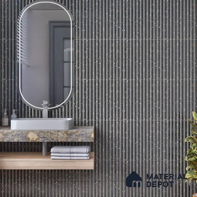 TL 07174 I Bumpy Cosmo Sable 1 ft x 1 ft Glossy Finish Ceramic Tile - 10 mm | Please Expect a Slight Variation of Pattern