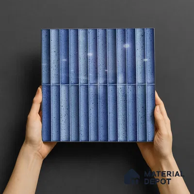 TL 07174 J Bumpy Cosmo Shappire 1 ft x 1 ft Glossy Finish Ceramic Tile - 10 mm | Please Expect a Slight Variation of Pattern
