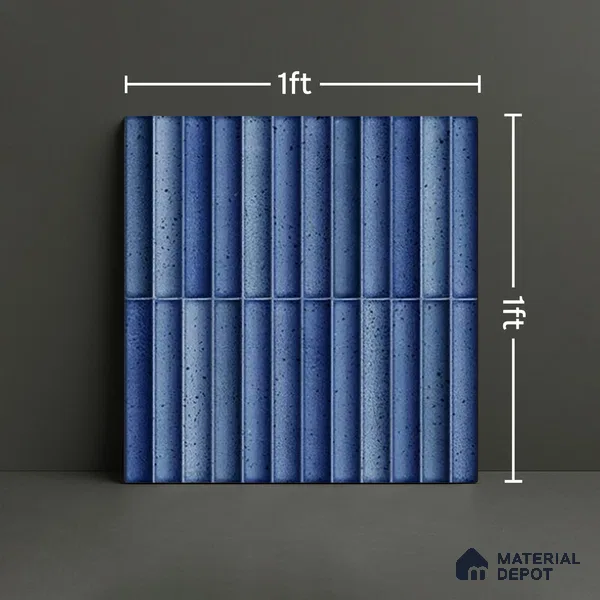 TL 07174 J Bumpy Cosmo Shappire 1 ft x 1 ft Glossy Finish Ceramic Tile - 10 mm | Please Expect a Slight Variation of Pattern